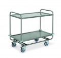 Stainless steel heavy-duty trolleys - 3 pressed shelves - cm 89x59x91