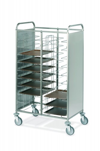 Universal Tray trolleys with stainless steel panels on 2 sides - Loading capacity 10