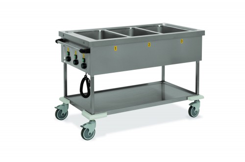 Bain Marie trolleys - Separate wells 3x1/1 GN with heat-proof lids