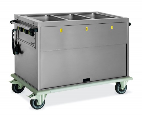 Bain Marie trolleys  - Wells with separate temperature control - 4x GN 1/1