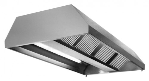 Hoods with lighting and outlet included, 3000x1500x450 mm