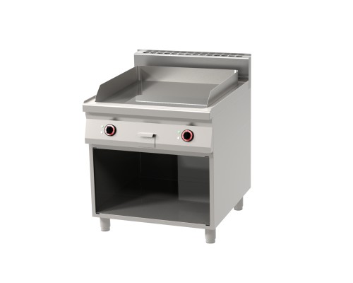 Fry top with stainless steel surface