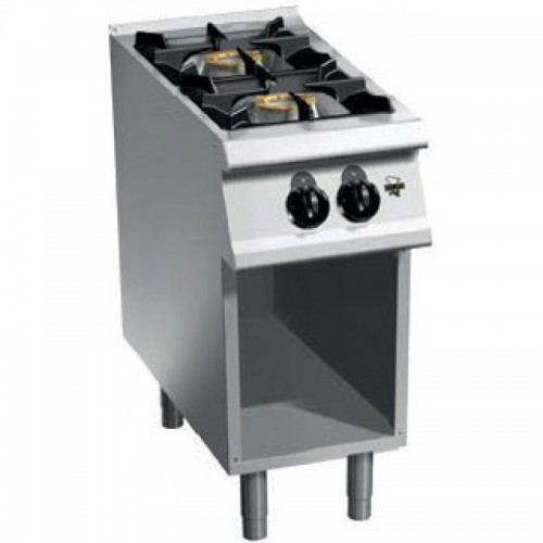 Gas stove with 2 burners on open stand, 400x900x840-900mm