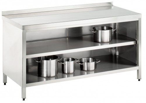 Work cupboard, 400x600x850mm, made of stainless steel 1.4301