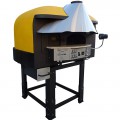 Mixed rotating gas-wood-burning pizza oven Yellow Silicone