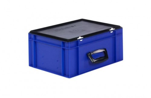 Euronorm bin with lid and handle