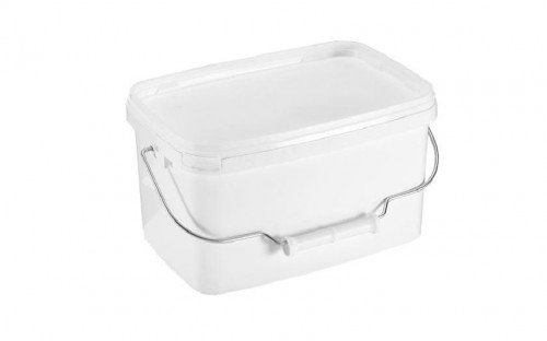 Rectangular bucket - with metal handle + plastic grip