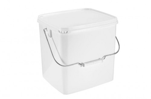 Rectangular bucket - with metal handle + plastic grip