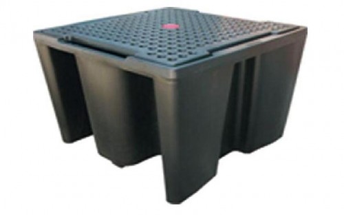 Safety collecting tub with grid for 1 IBC