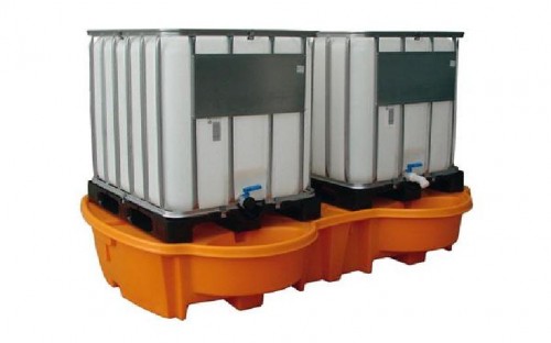 Safety collecting tub for 2 IBC